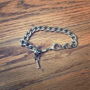 Fossil gold charm bracelet ~ chain link bracelet